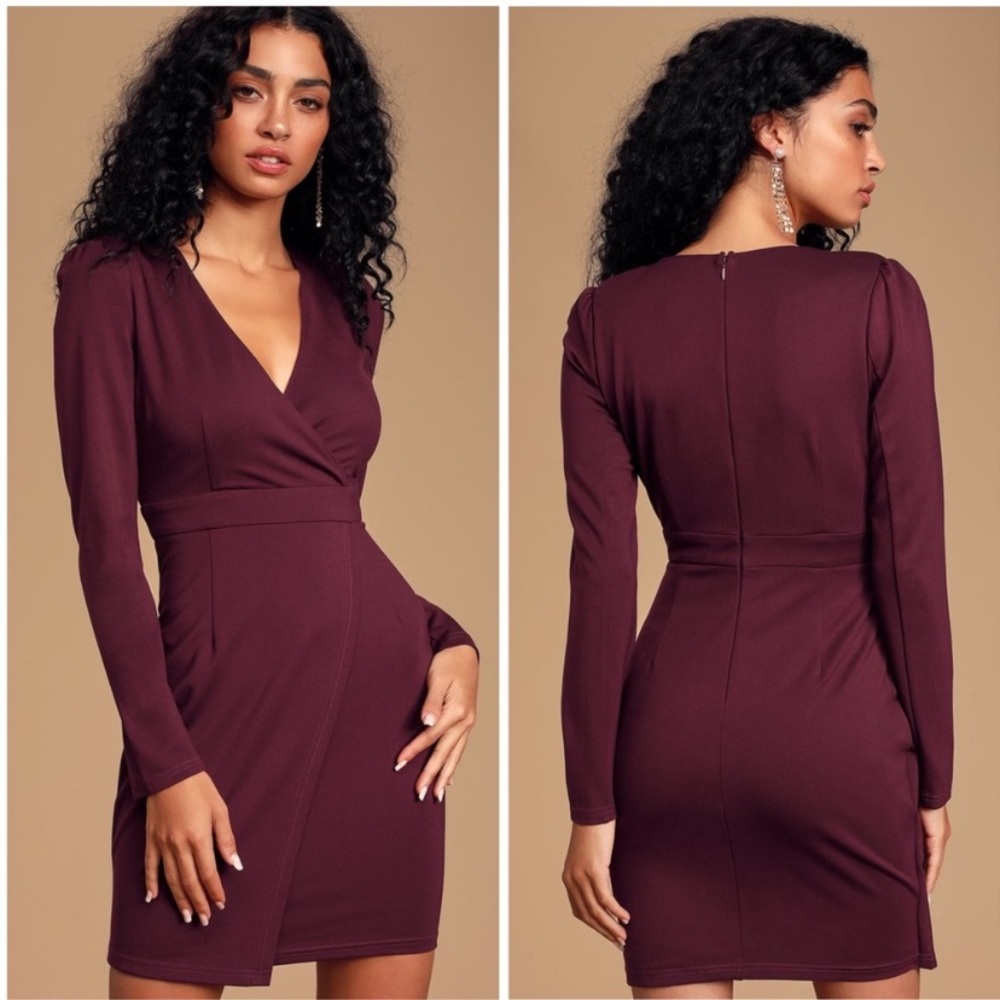 Lulu’s maroon/plum long sleeve mini dress